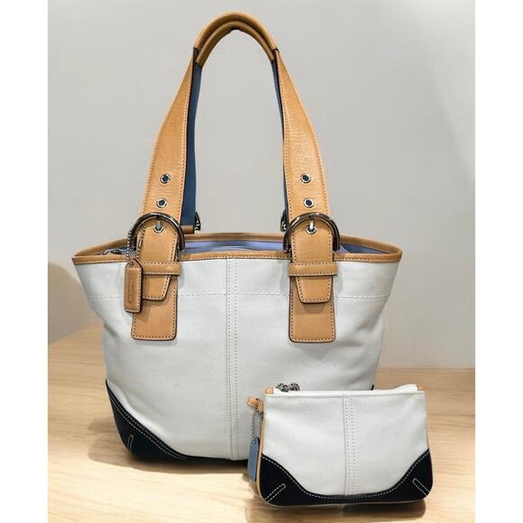 Vintage Coach 9510 Soho Twill Tote Bag & Small Twill Wristlet - Picture 14 of 14